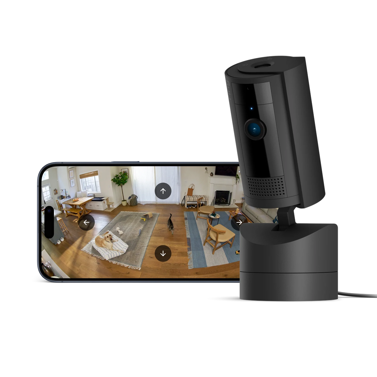 Ring Pan Tilt Indoor Plug-In Camera 1080p HD Black B0CG2TMYDG