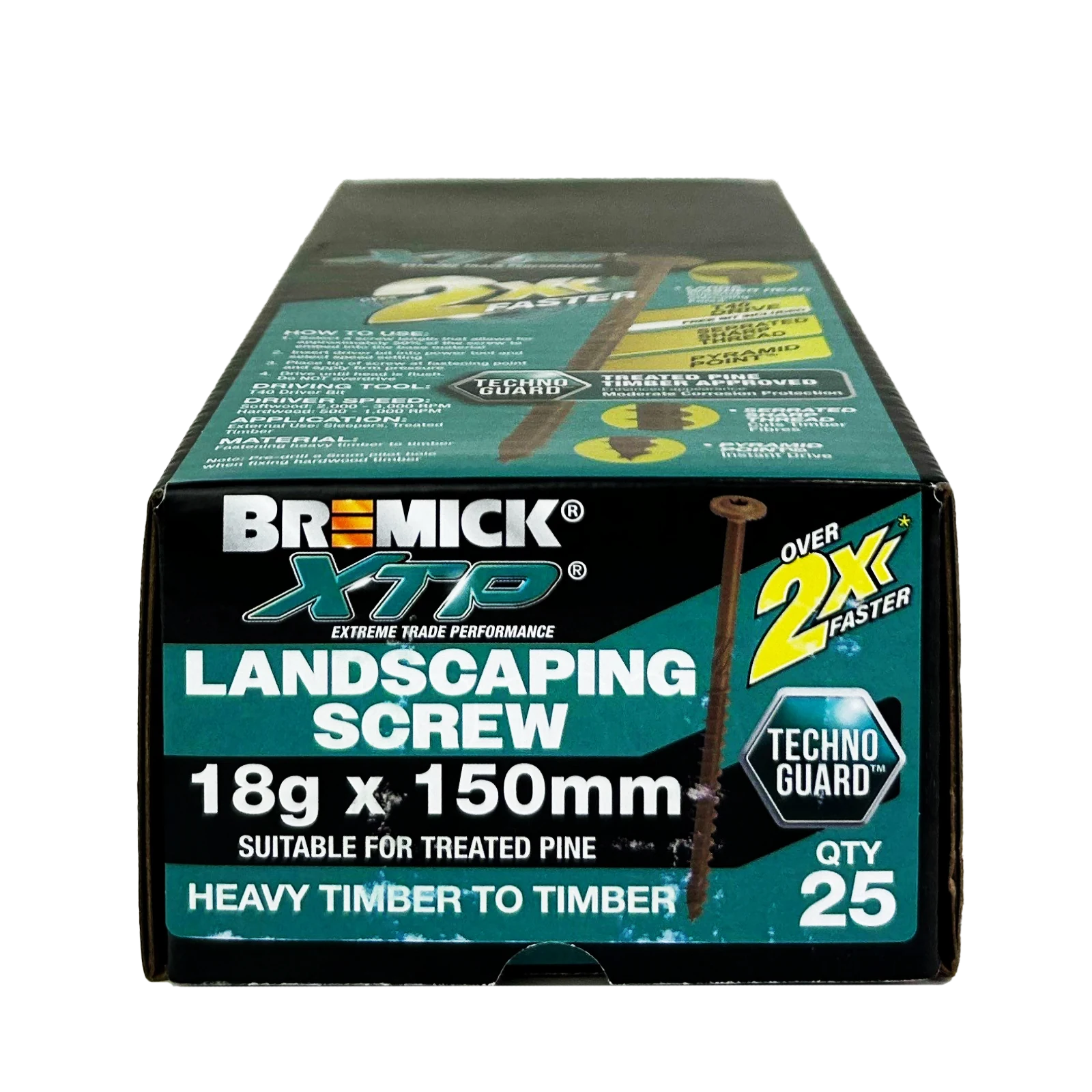 Bremick XTP 18g x 150mm T40 Technoguard Landscape Screws 25 Pack