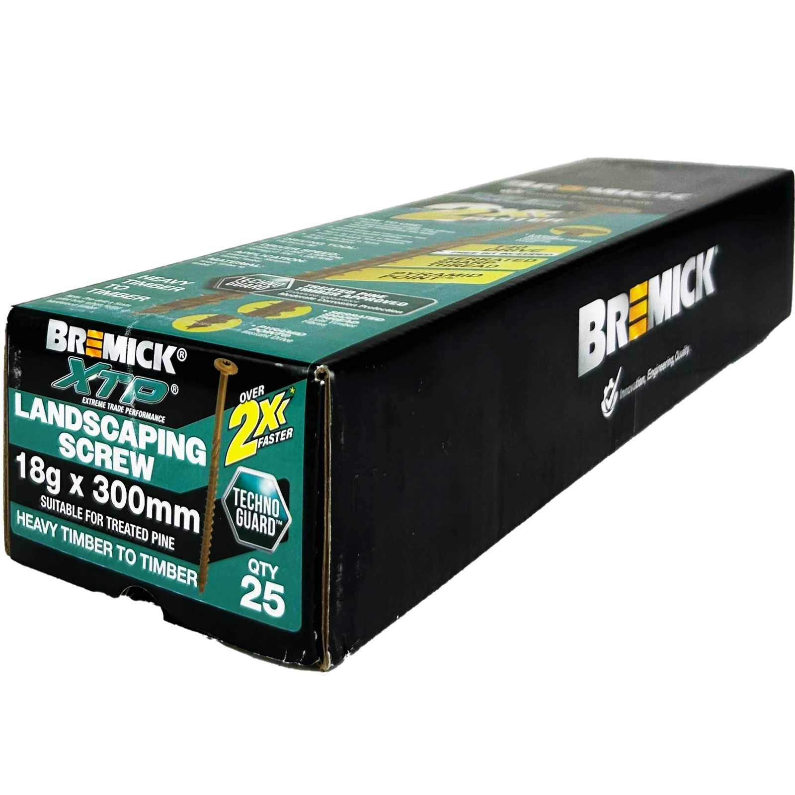Bremick XTP 18g x 300mm T40 Technoguard Landscape Screws - 25 Pack