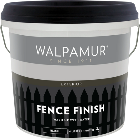 Walpamur 4L Black Fence Finish Exterior Timber Paint