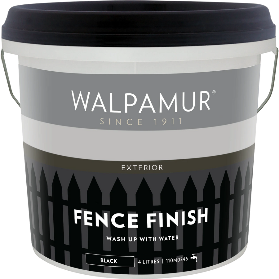 Walpamur 4L Black Fence Finish Exterior Timber Paint
