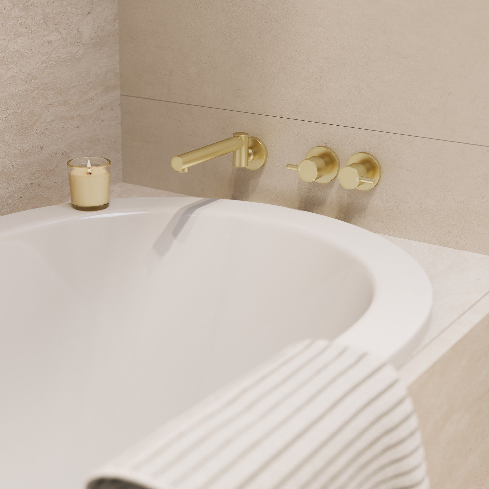 Mondella Resonance Brushed Brass Bath Swivel Spout