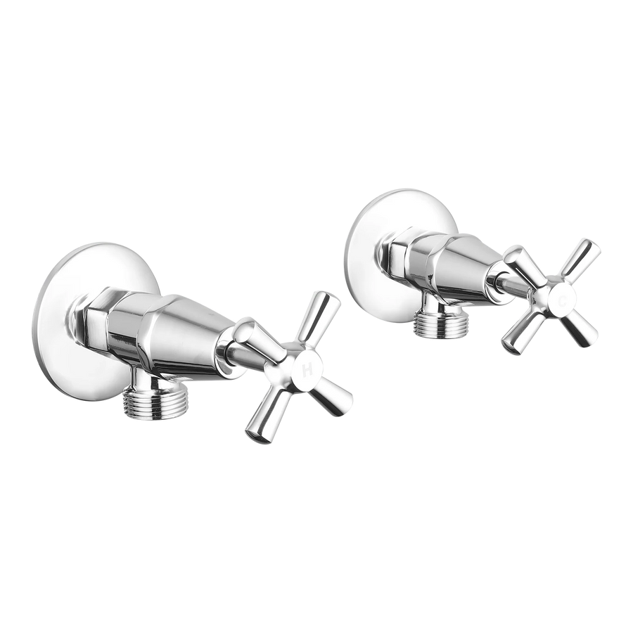 Mondella Cadenza Chrome 1/2 Turn Washing Machine Set, Brass