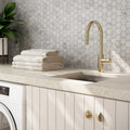 Mondella Resonance 35mm Brushed Brass Dual Function Pull Down Sink Mixer, 6L/min 5 Star WELS Stainless Steel