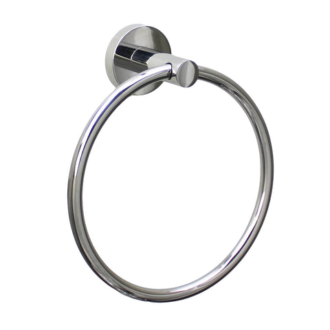 Barelli Toscana Towel Ring Polished Chrome Stainless Steel Wall Mount