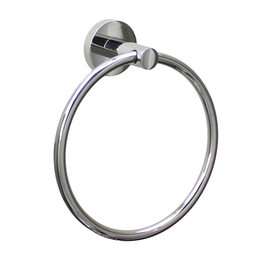 Barelli Toscana Towel Ring Polished Chrome Stainless Steel Wall Mount