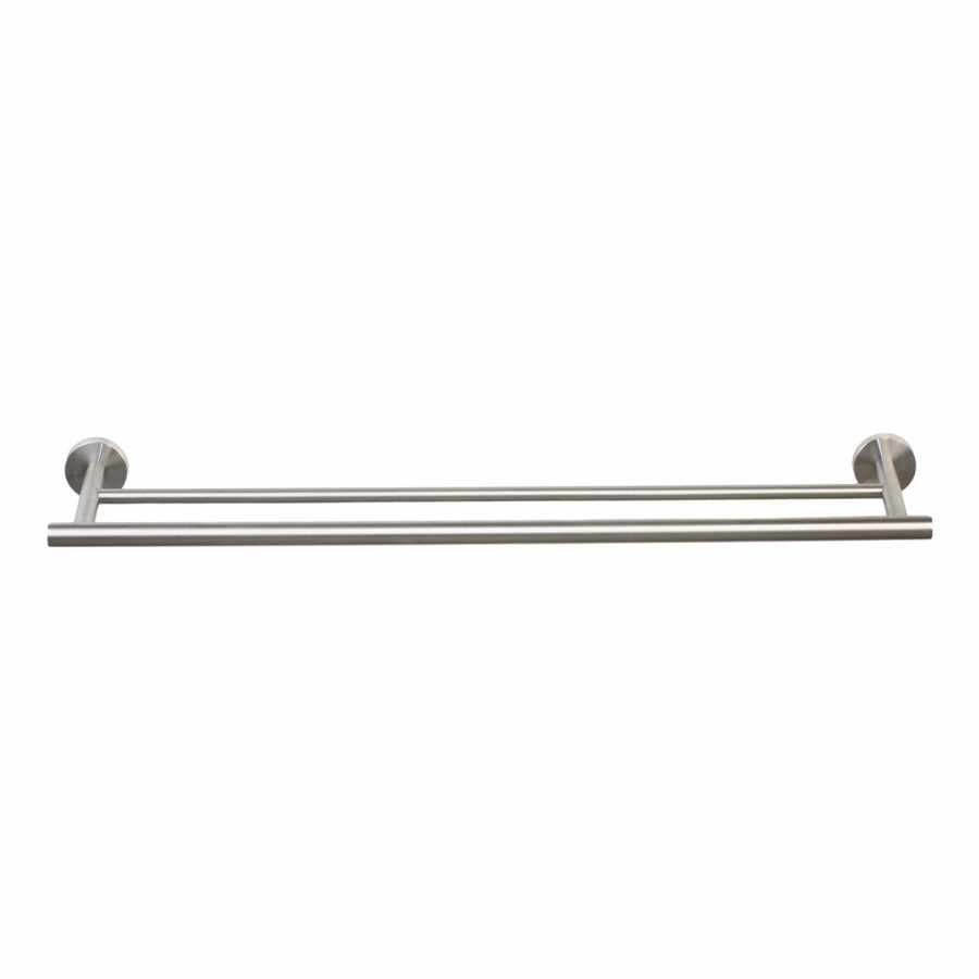 Barelli Toscana Double Towel Bar 90cm Satin Nickel Stainless Steel 2 Rail