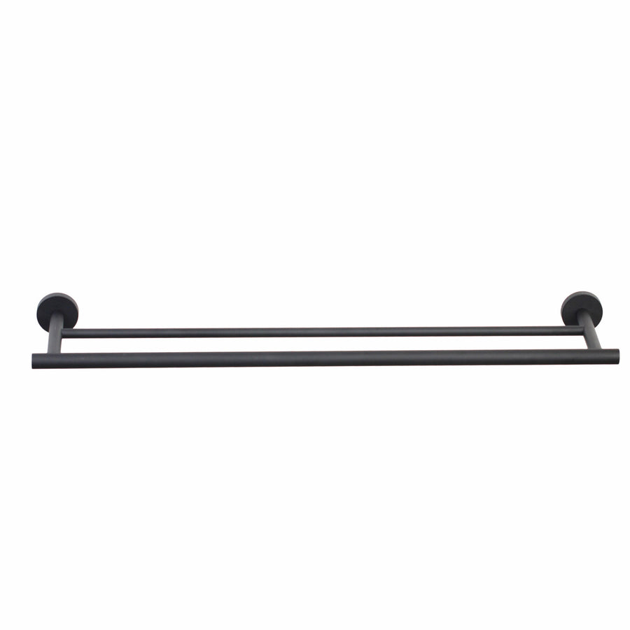 Barelli Toscana 90cm Double Towel Bar Matte Black Stainless Steel 2 Rail