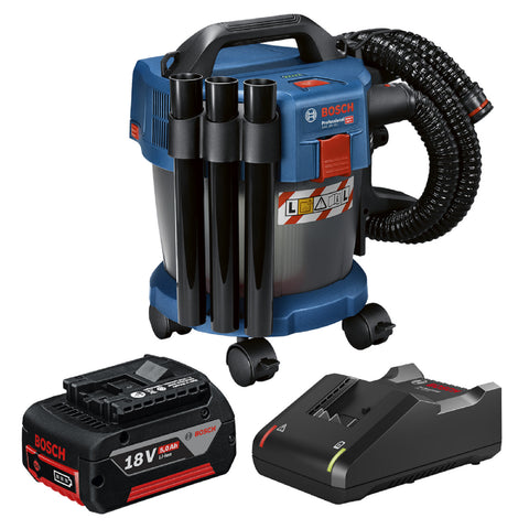 Bosch 18V 10L Professional Cordless Wet/Dry Vacuum with HEPA Filter 5.0Ah Kit GAS 18V-10 L