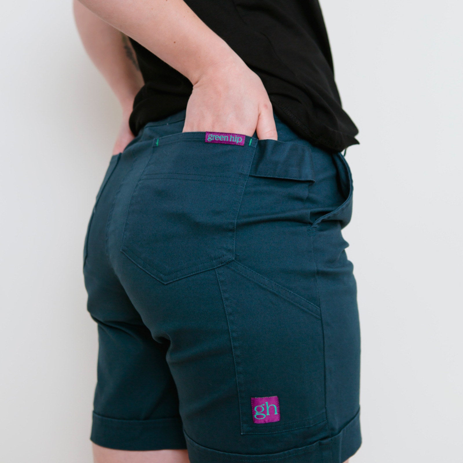 Green Hip Original Shorts Gardener Green Size 12 Women's Cotton Spandex Drill