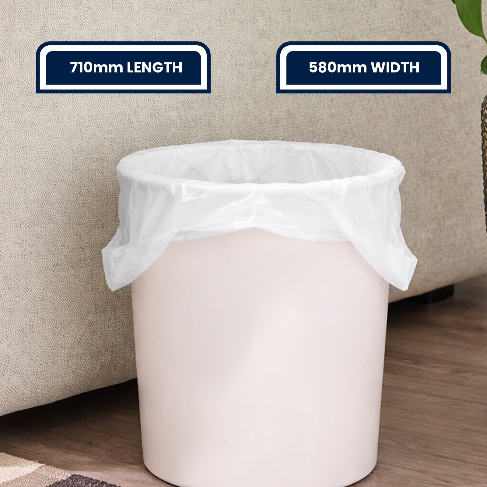 Grunt 34L White Kitchen Tie Top Rubbish Bags 100 Pack