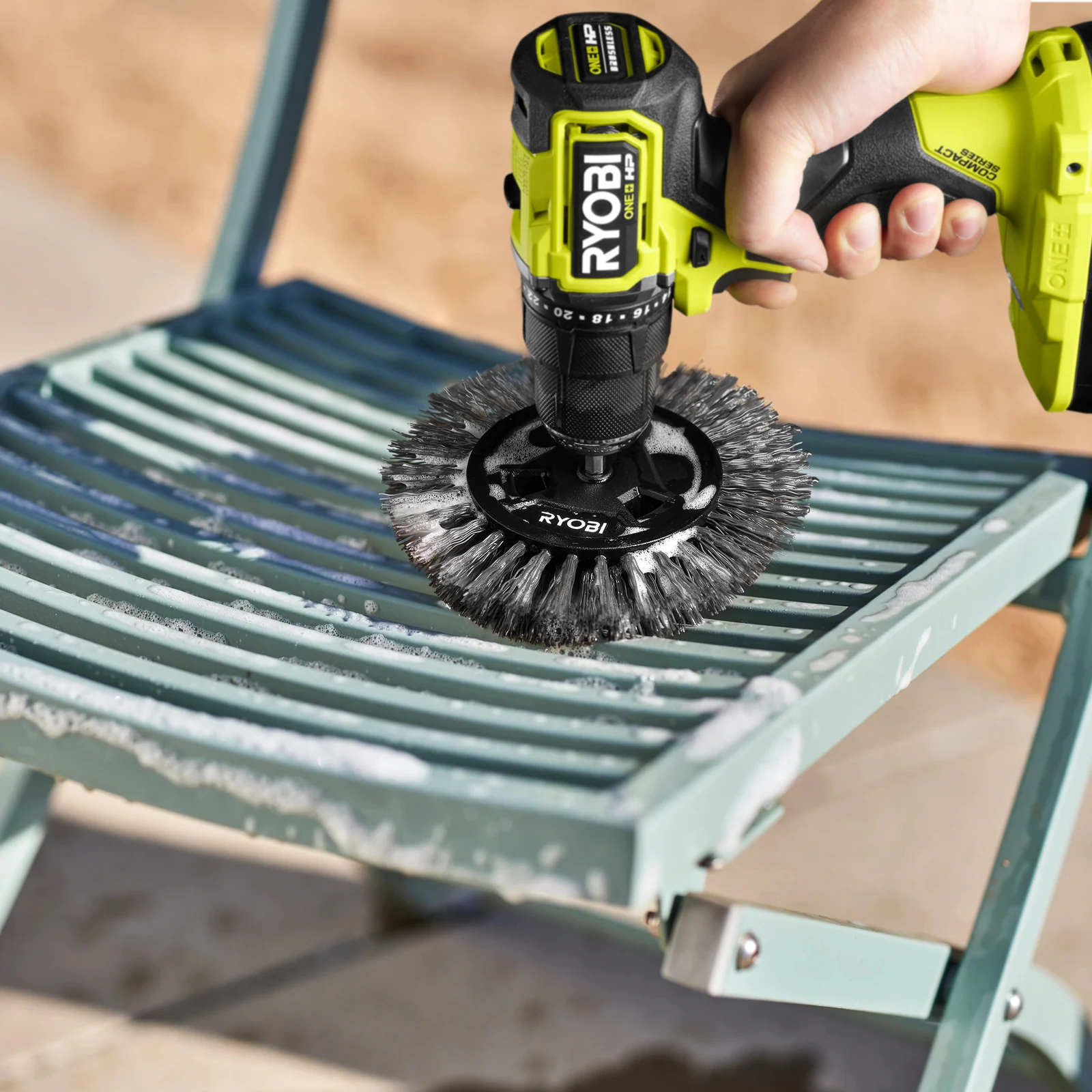 Ryobi 150mm Round Hard Bristle Brush RDBRHB150