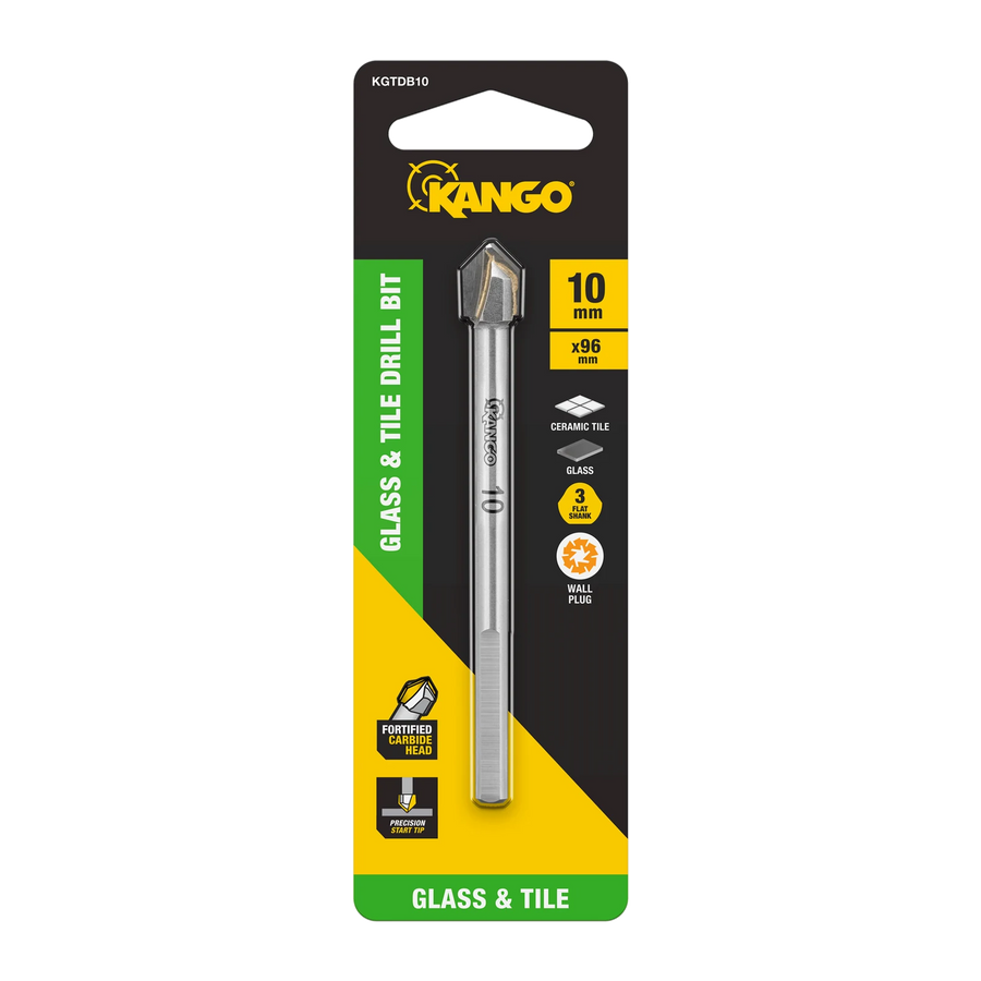 Kango 10mm Glass And Tile Drill Bit - Carbide Head, Wet or Dry