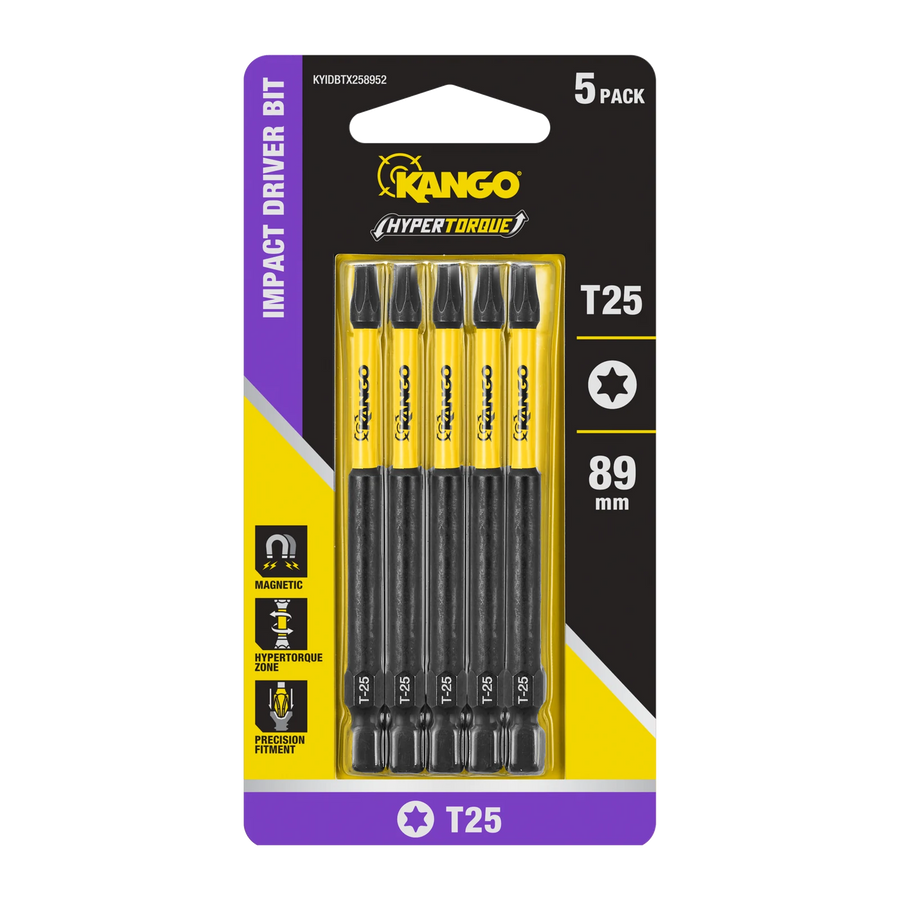 Kango 89mm TX25 Hypertorque Impact Driver Bit 5 Pack