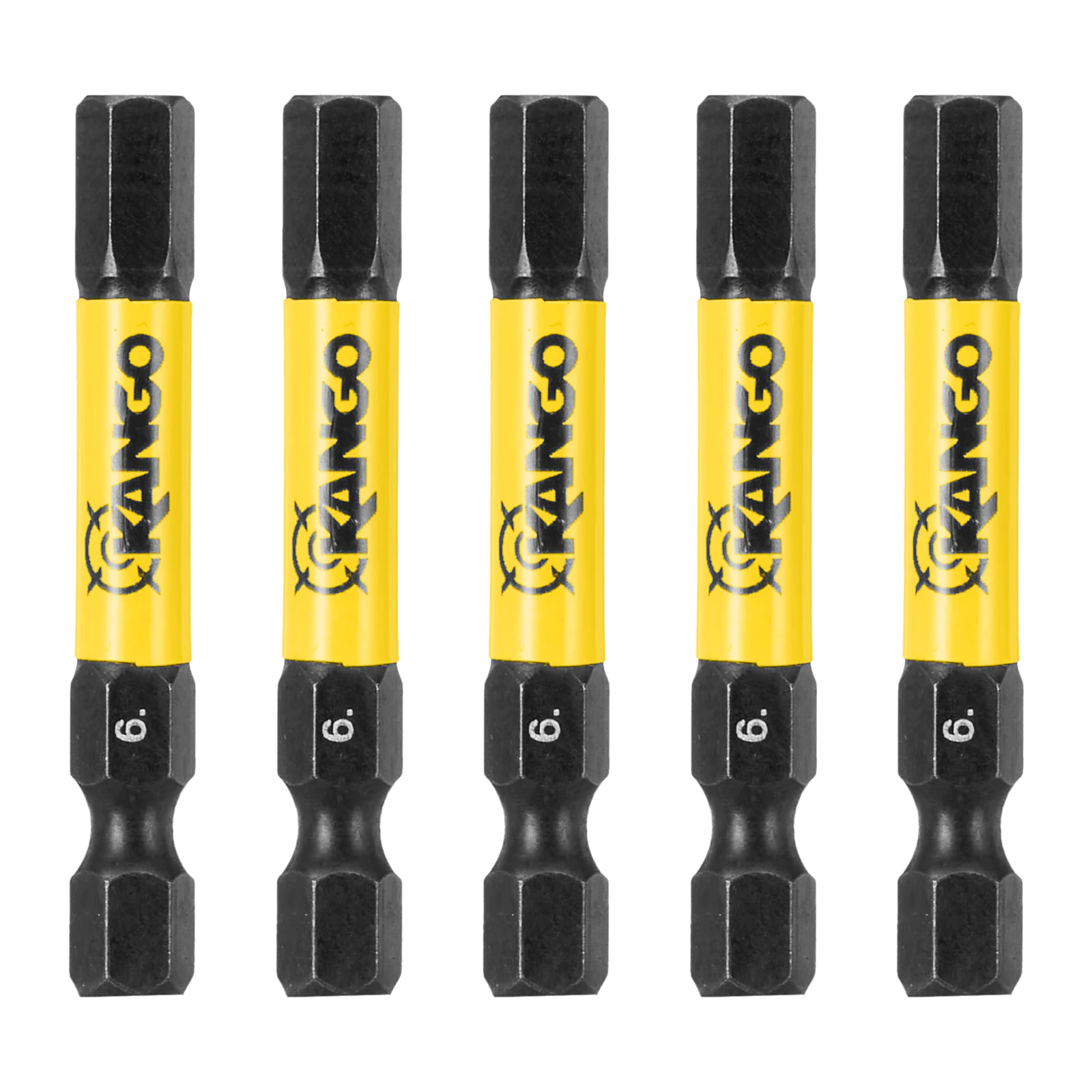 Kango 50mm HEX6 Hypertorque Impact Driver Bits - 5 Pack, Torsion Zone
