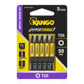 Kango 50mm TX20 Hypertorque Impact Driver Bits - 5 Pack, Torsion Zone