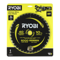 Ryobi 254mm 40T Mitre Saw Blade - Fine Finish for Timber, RCSB254T40