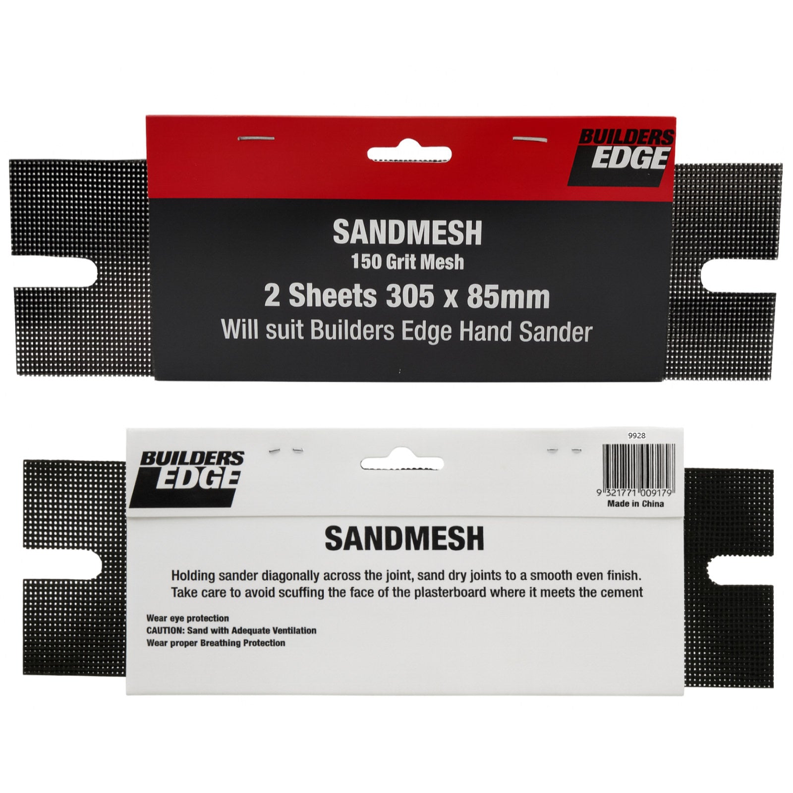 Builders Edge 305 x 85mm DIY Sandmesh Plaster Accessory 2 Pack