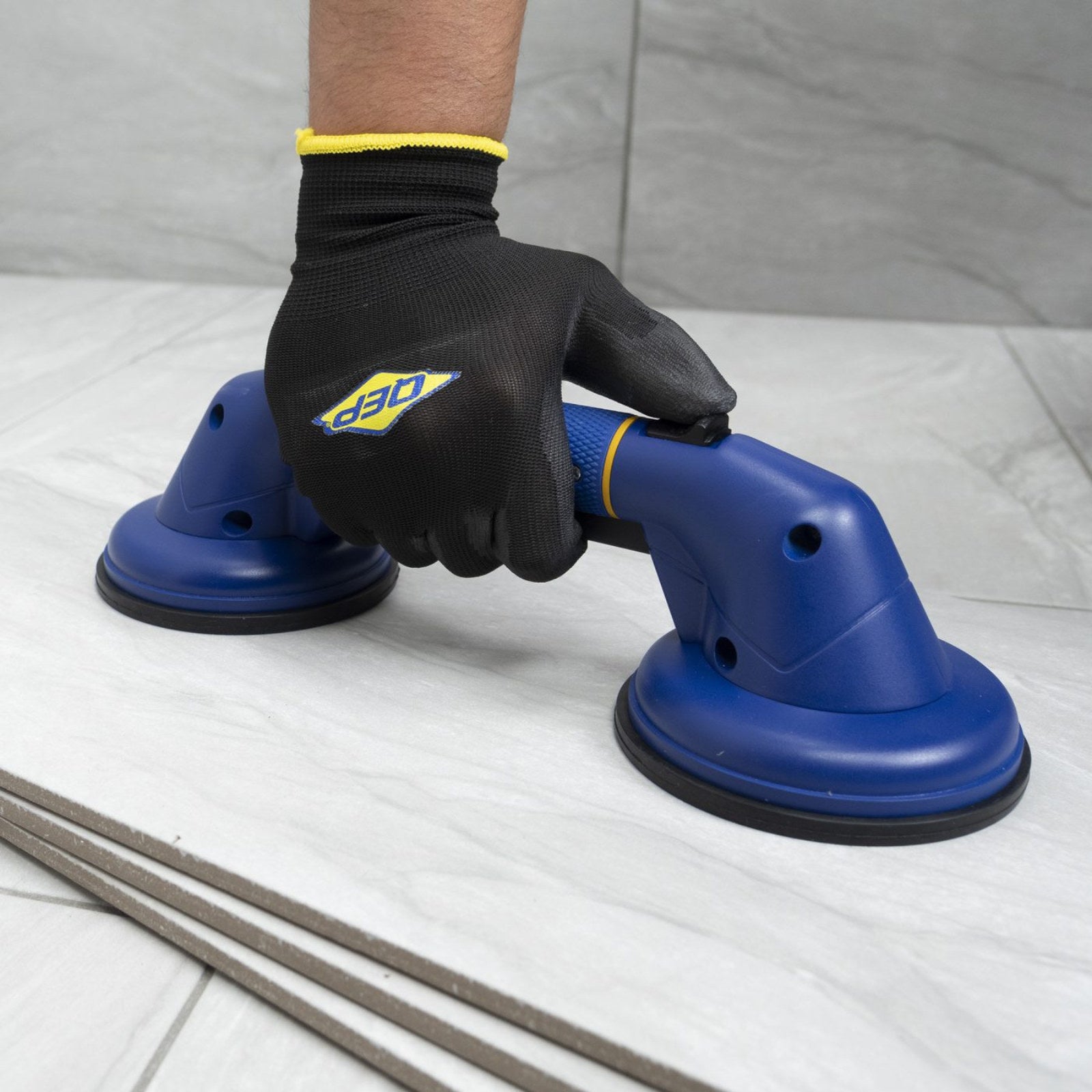 QEP ProMAXGrip Double Suction Cup, 80kg Hold, for Large Format Tile Lifting