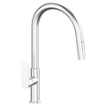 Mondella Rococo Pull Down Sink Mixer Brushed Nickel, 6L/min 5 Star, 304 Stainless Steel, Braided Hose