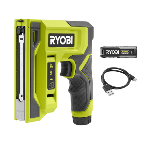 Ryobi USB Lithium 4-in-1 Cordless Stapler 2Ah Kit RST4K