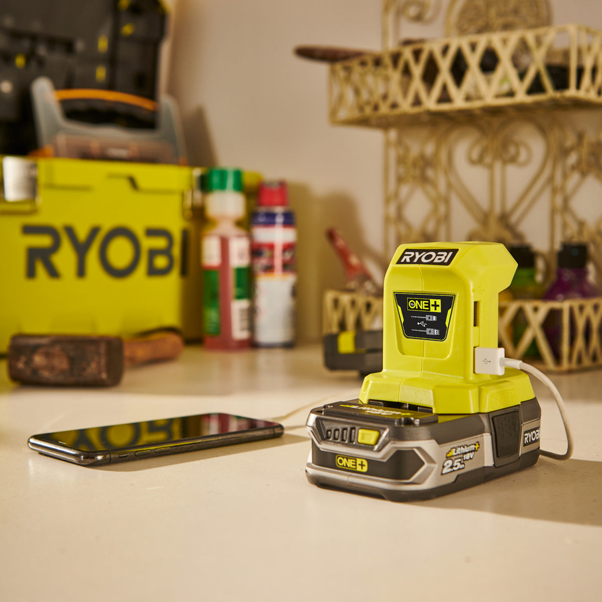 Ryobi 18V ONE+ Compact USB Power Source Skin Only RUSBC18