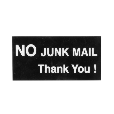 Sandleford 100 x 50mm No Junk Mail Thank You Adhesive Sign White