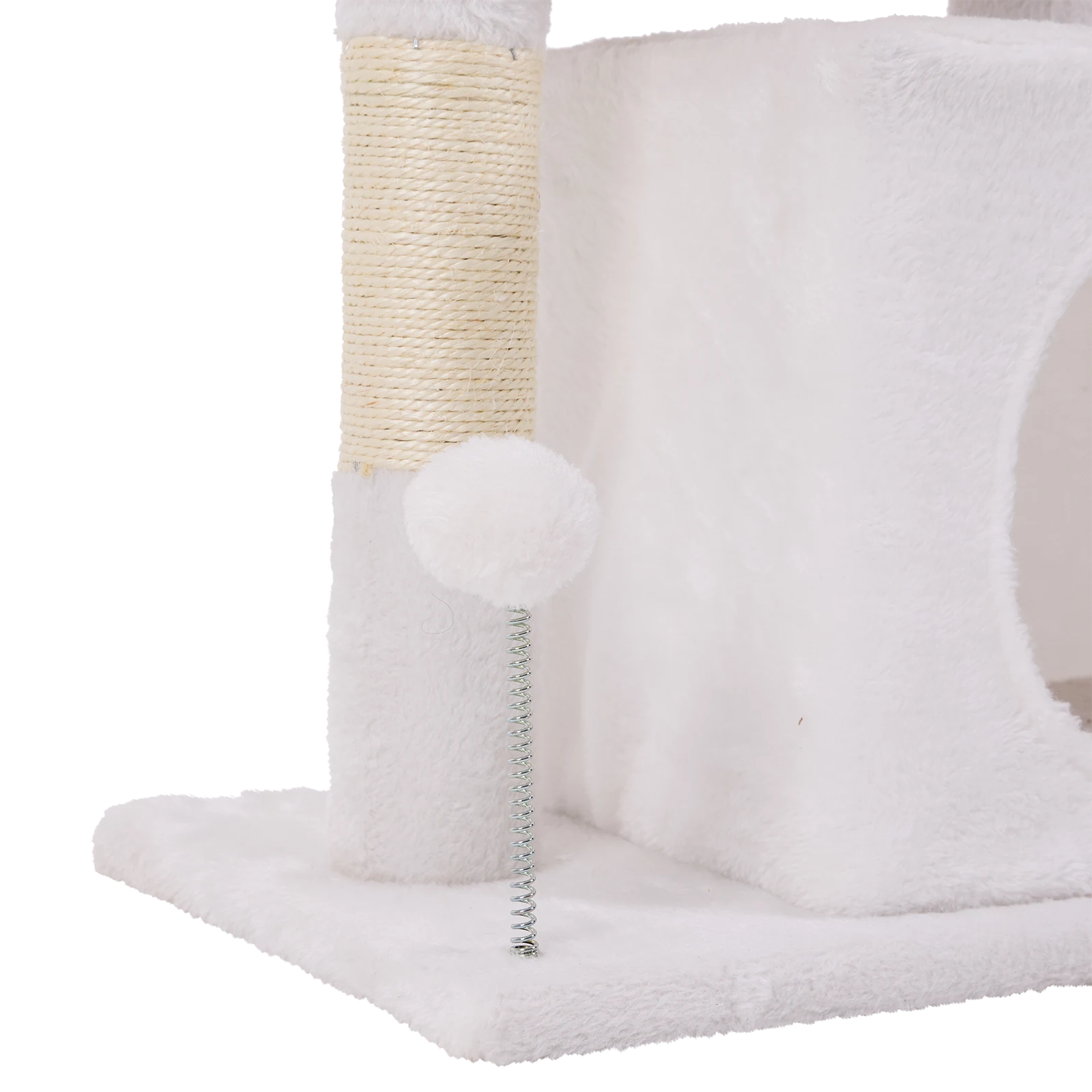 Happy Tails 2 Tier Cat Playhouse Tower - Sisal Scratching Posts & Hideaway