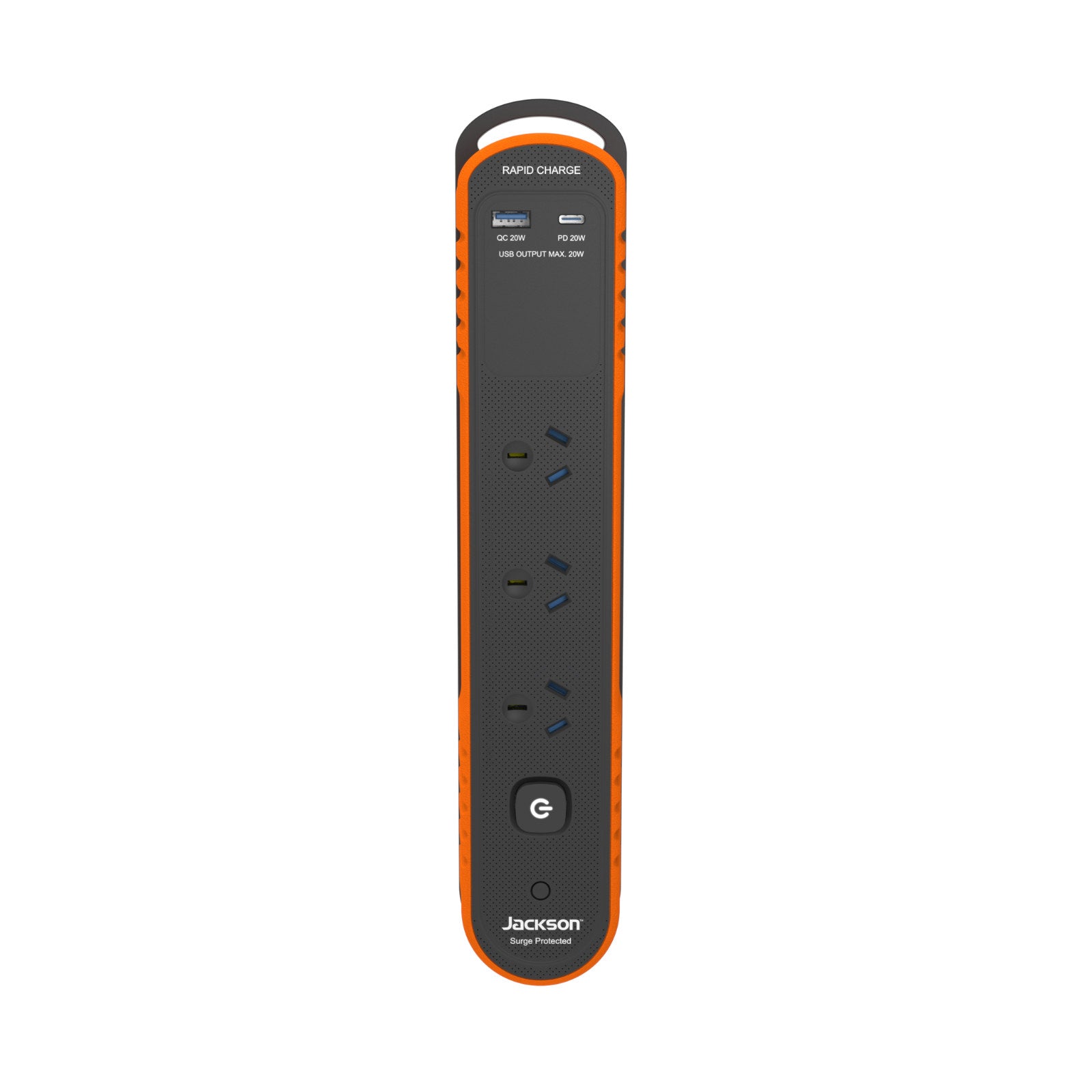 Jackson Rugged Home 3 Outlet Powerboard with USB-C PD20W & USB-A QC20W Rapid Charging, 2m Lead 240V 10A