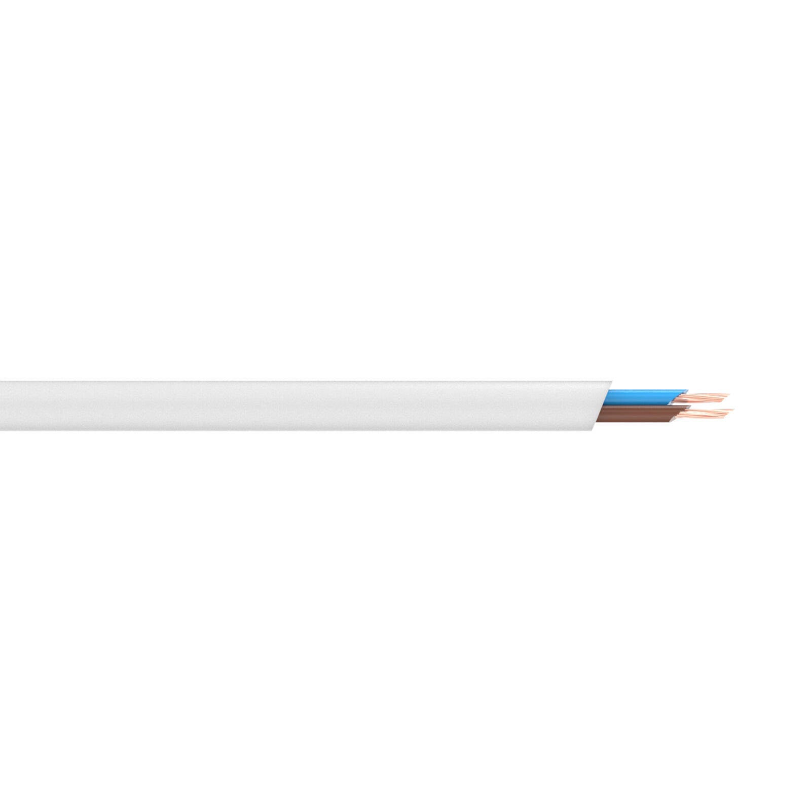 Deta 5m 0.75mm2 2-Core Cable - White Copper Flex