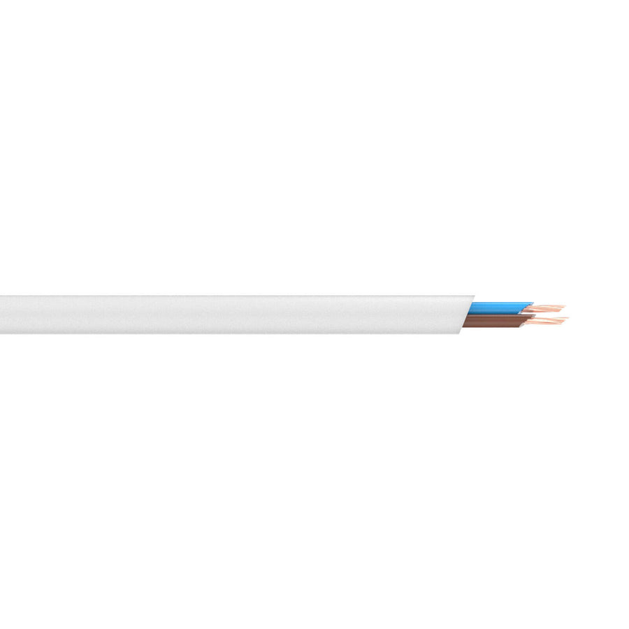DETA 20m 0.75mm2 2-Core Flexible Cable White CAE075W2-20