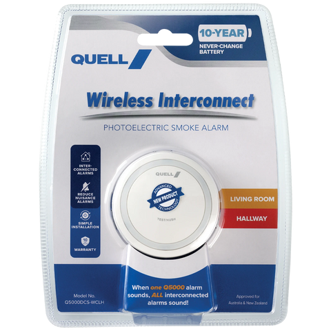 Quell Q5000 Wireless Interconnect Photoelectric Smoke Alarm Q5000DCS-WCLH