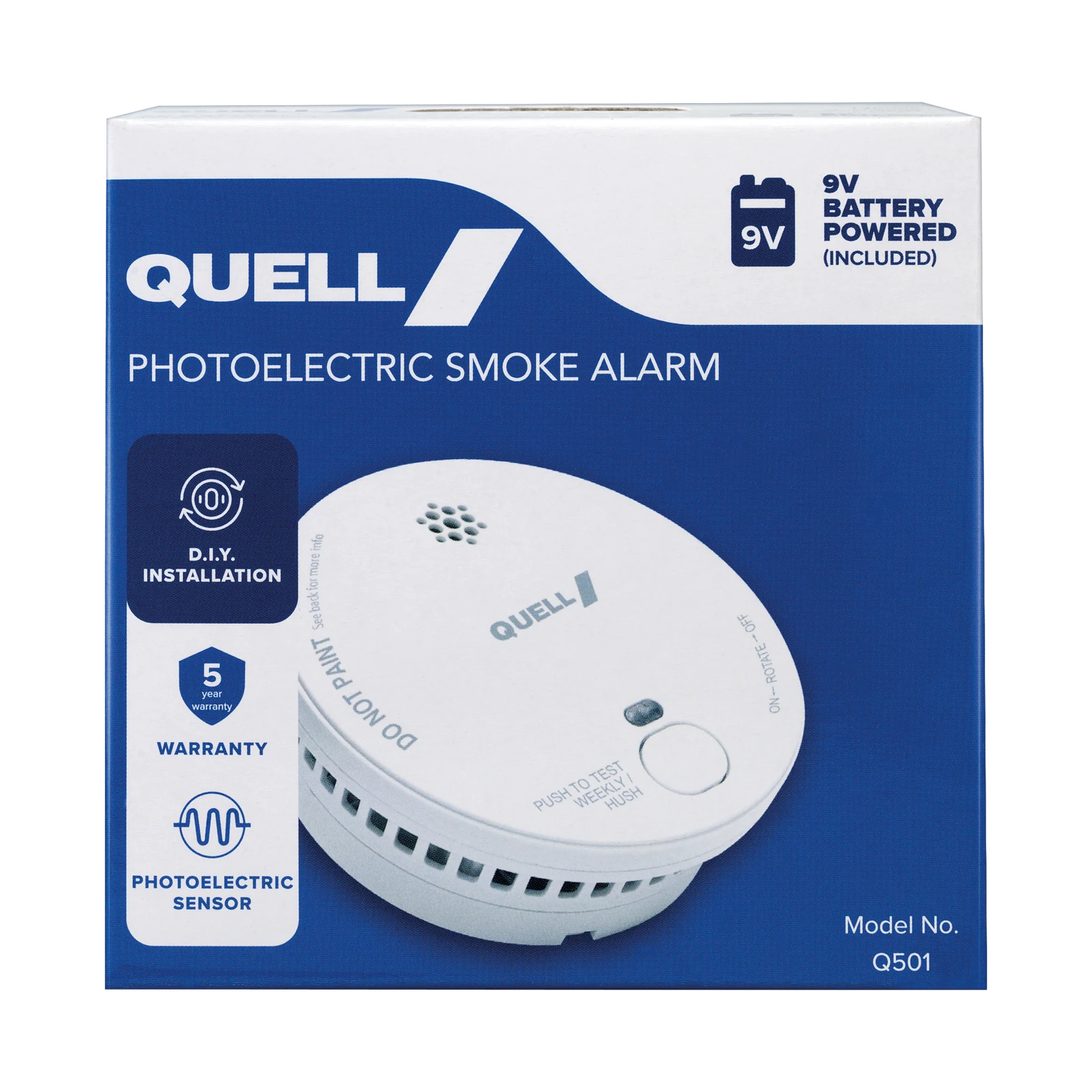 Quell Q501 9V Photoelectric Smoke Alarm Trade Box 140055