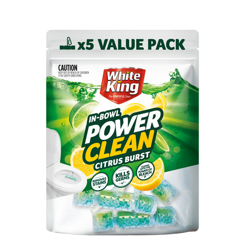 White King Power Clean In-Bowl Toilet Cleaner - 5 Pack