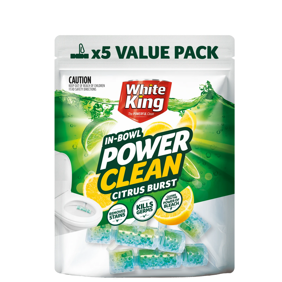 White King Power Clean In-Bowl Toilet Cleaner - 5 Pack
