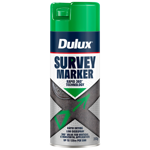 Dulux 350g Green Survey Marker Spray Paint, Indoor & Outdoor, High-Visibility Line Marking