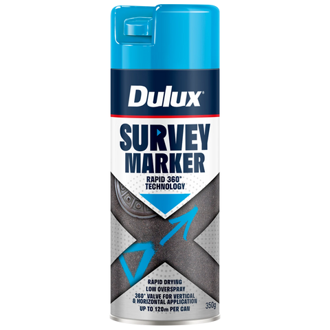 Dulux 350g Blue Survey Marker Spray Paint, Indoor & Outdoor, High-Visibility Line Marking