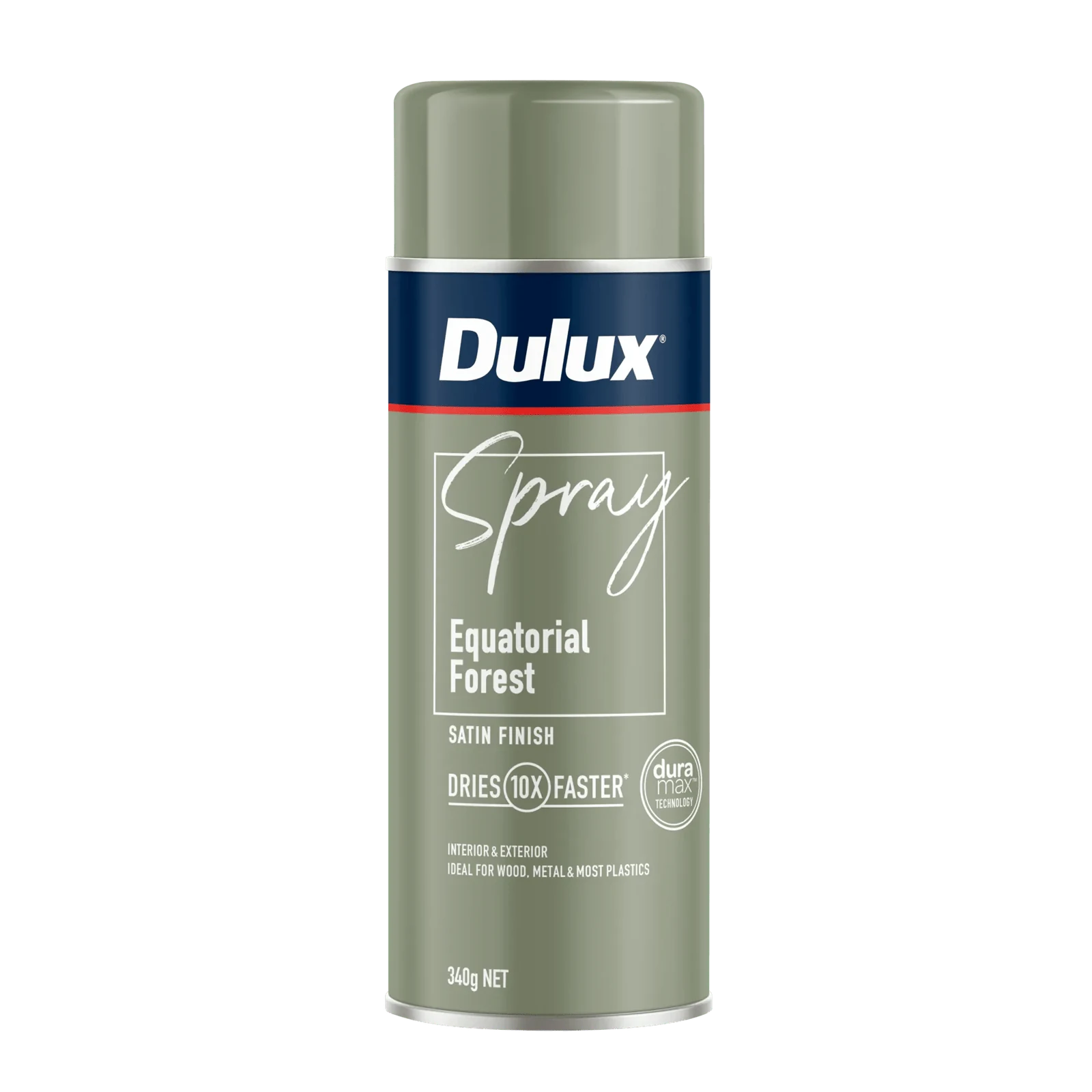 Dulux 340g Equatorial Forest Satin Finish Spray Paint, Satin Green, Indoor & Outdoor