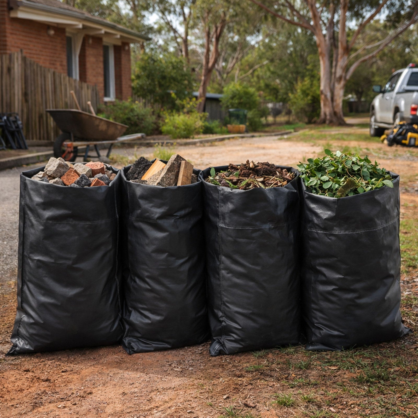 Grunt 44L Ultra Heavy Duty Trade Rubble Bags Black Waterproof 6 Pack