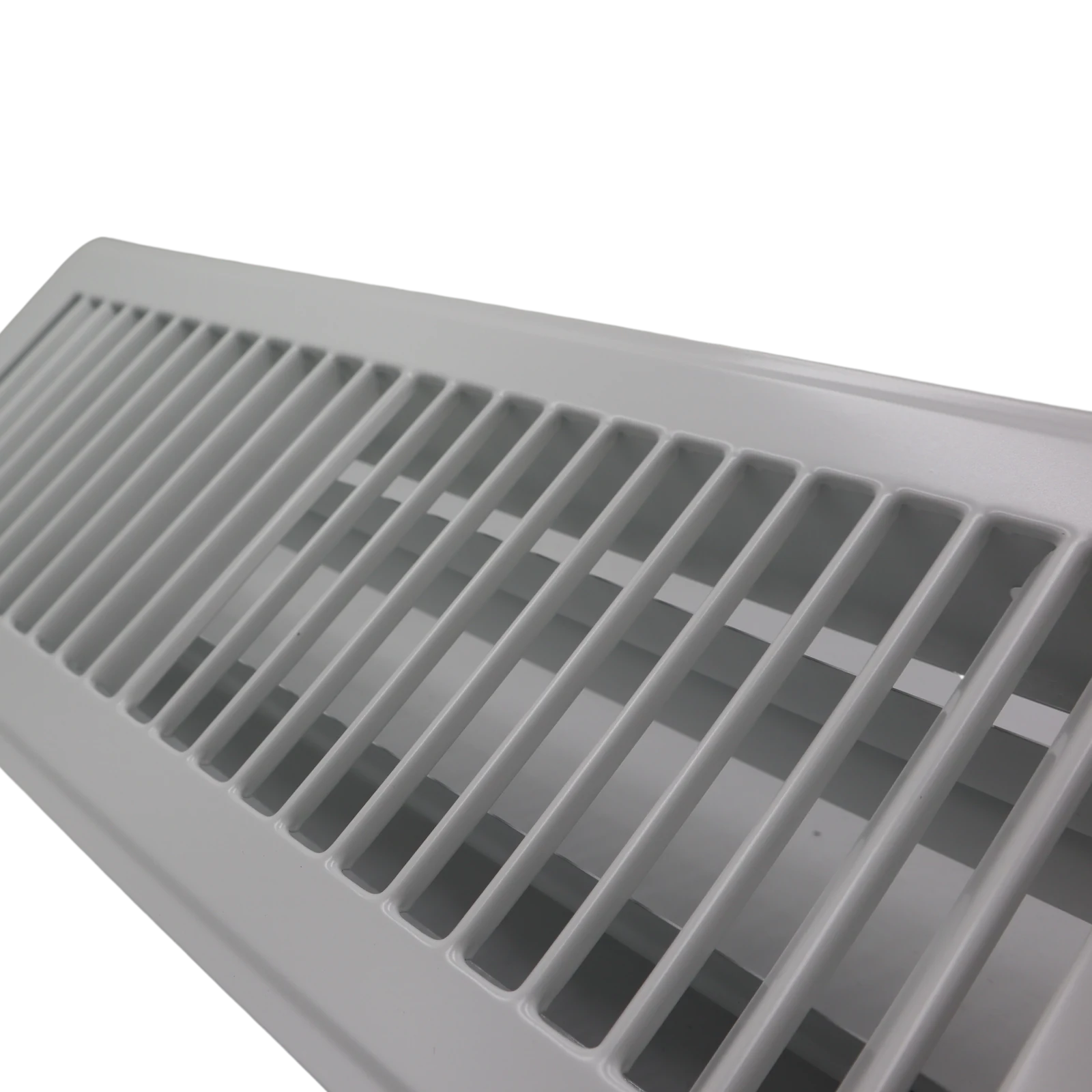 Accord 10 x 30cm White Powder Coated Steel Louvered Floor Vent with Damper