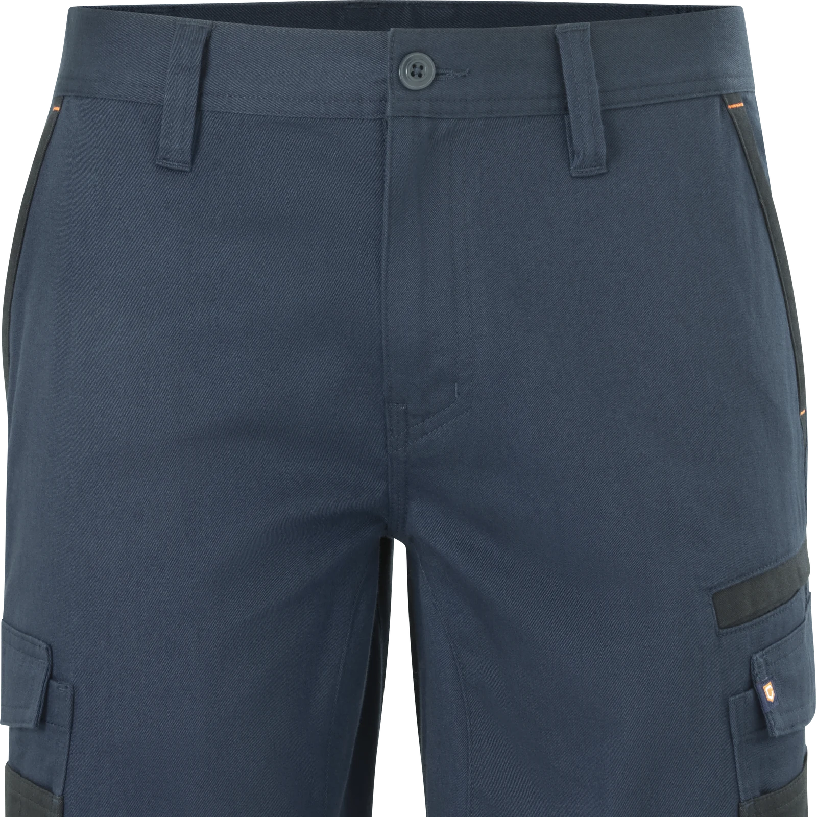 Citeco Navy Cotton Stretch Cargo Mid Shorts - 245gsm Twill, Size 82R