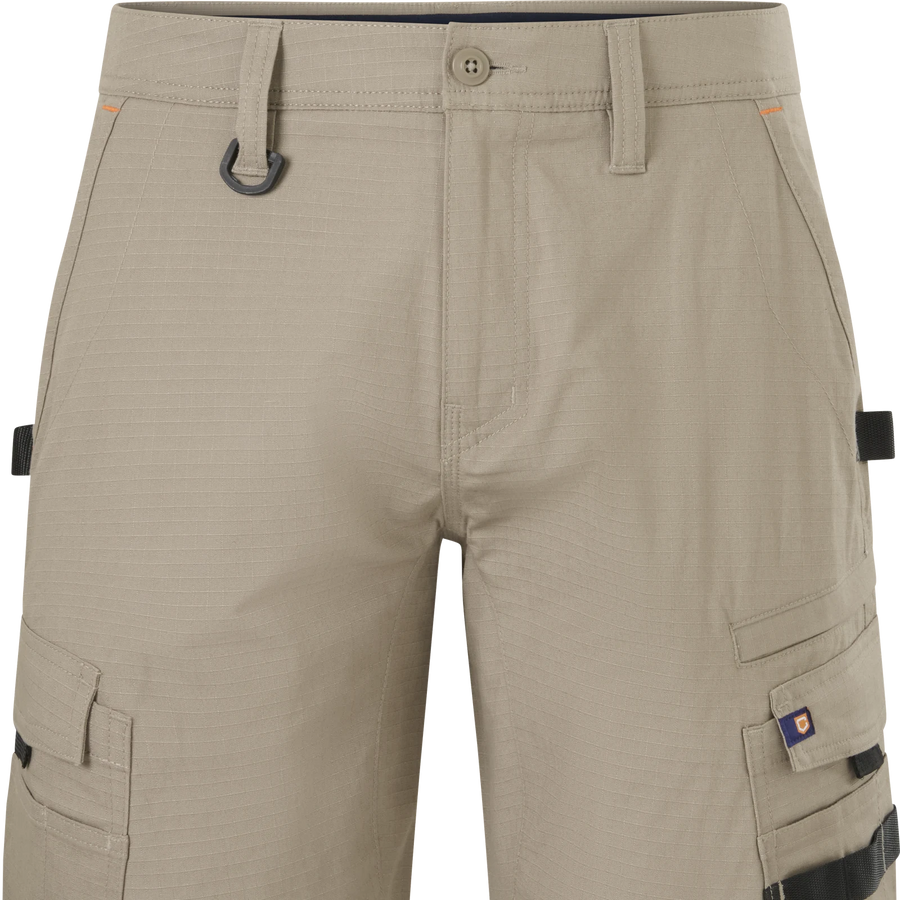 Citeco Mens Ripstop Cargo Mid Shorts, Stretch Cotton, Khaki - Size 82R