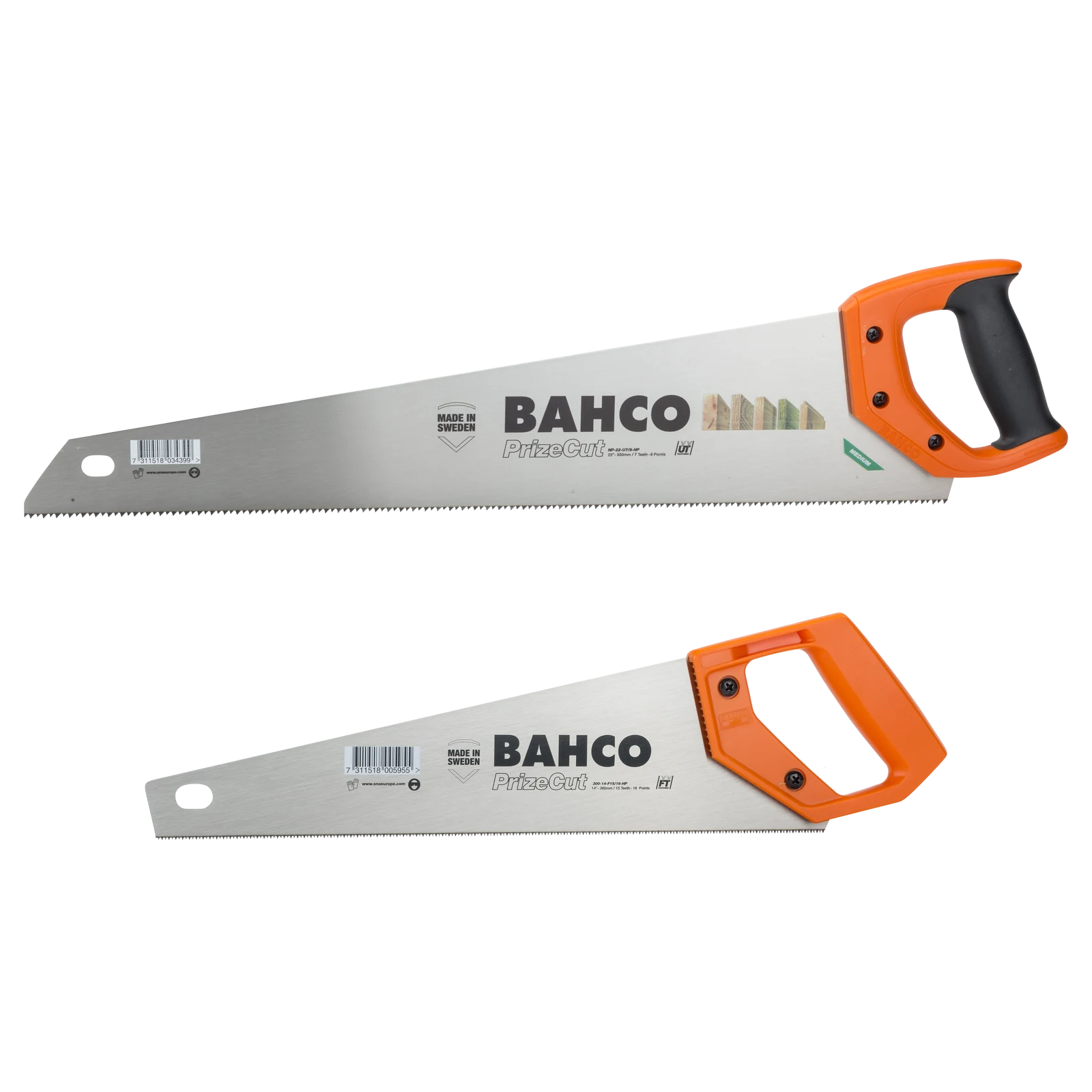 Bahco Handsaws Twin Pack, 350mm Toolbox Saw & 550mm Hardpoint Handsaw