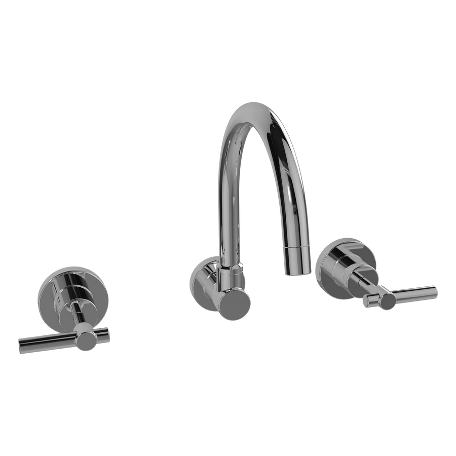 Ezyfix Chrome Lead Free Wall Sink Set Modern Lever WELS 5 Star 5L/min