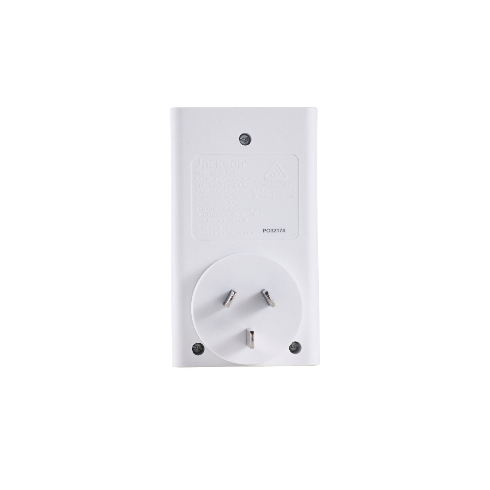 Jackson 1 Outlet Wall Adaptor with USB-A & USB-C PD20W, White