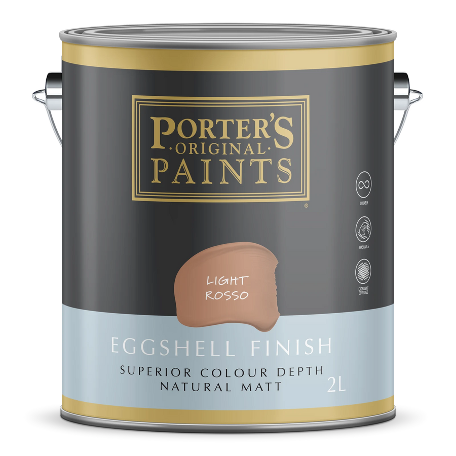 Porter's Paints 2L Light Ross Eggshell Broadwall Interior/Exterior Paint