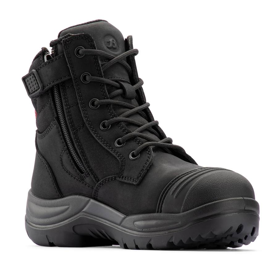 Bata Industrials Women's Luna Zip Side Safety Boot Steel Cap Leather Black US Size 5
