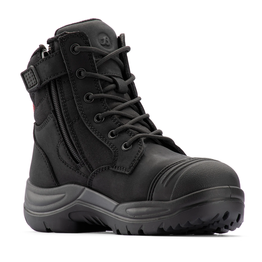 Bata Industrials Women's Luna Side Zip Safety Boot Steel Cap Leather Black US Size 7