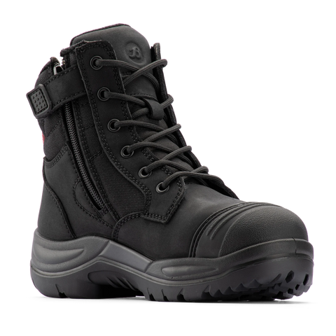 Bata Industrials Women's Luna Zip Side Safety Boot Steel Cap Black US Size 8