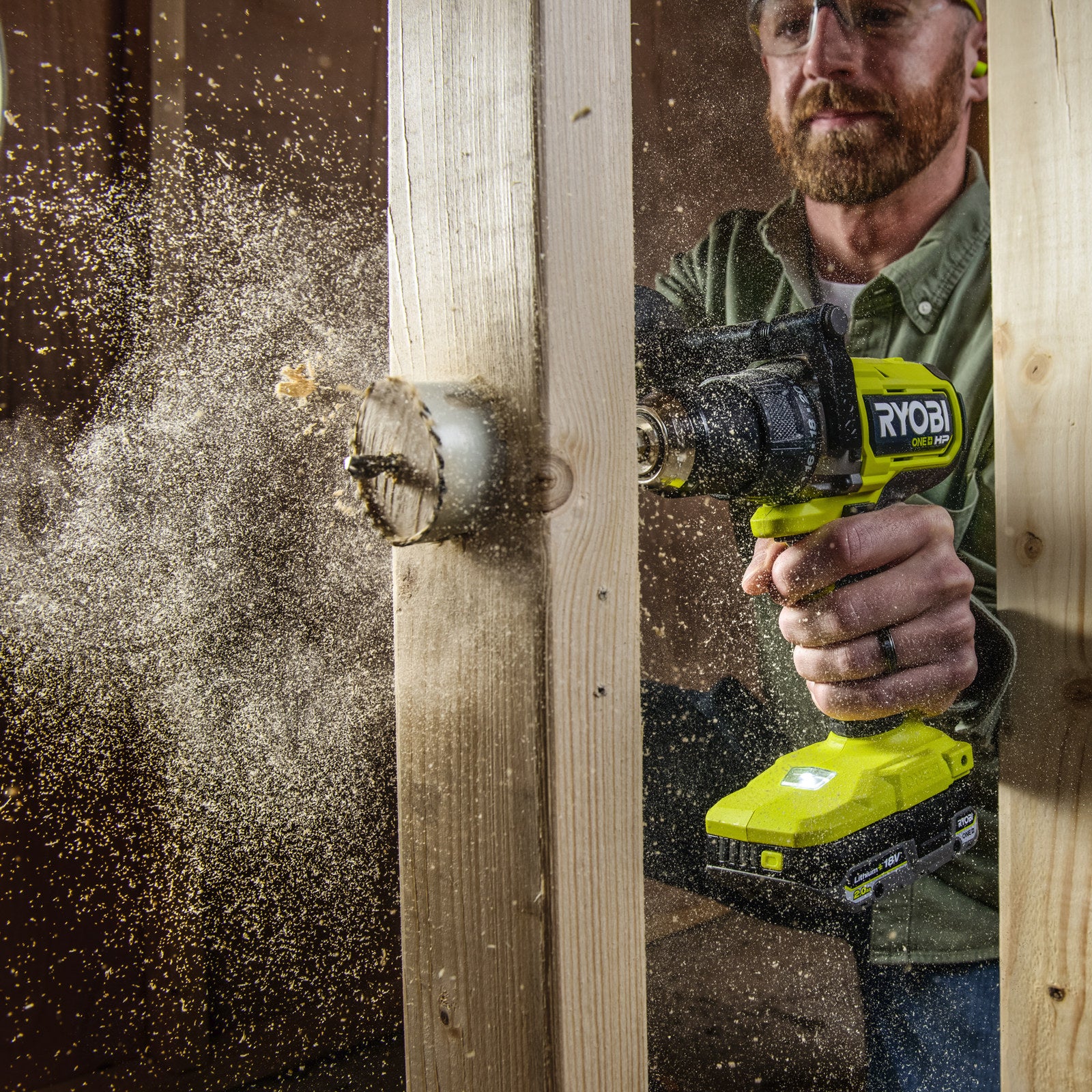 Ryobi 18V ONE+ HP Brushless High Torque Hammer Drill Kit R18XPD242B, 2 x 4Ah
